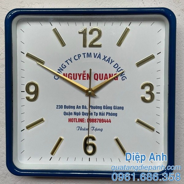 đồng hồ treo tường in logo
